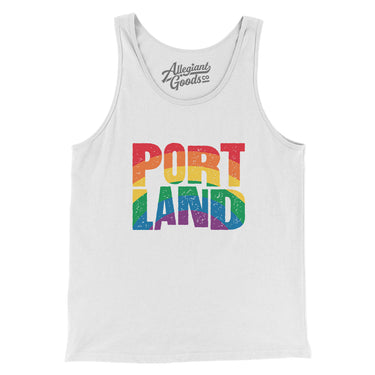 Portland Oregon Pride Men/Unisex Tank Top-Allegiant Goods Co. Vintage Sports Apparel