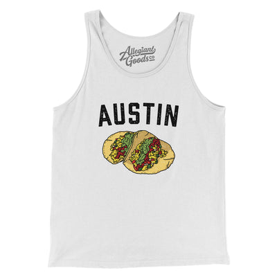 Austin Tacos Men/Unisex Tank Top-White-Allegiant Goods Co. Vintage Sports Apparel