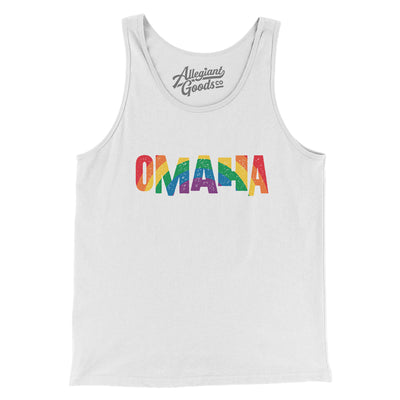 Omaha Nebraska Pride Men/Unisex Tank Top-White-Allegiant Goods Co. Vintage Sports Apparel