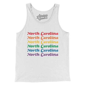 North Carolina Pride Men/Unisex Tank Top-White-Allegiant Goods Co. Vintage Sports Apparel