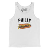 Philly Cheesesteak Men/Unisex Tank Top-White-Allegiant Goods Co. Vintage Sports Apparel