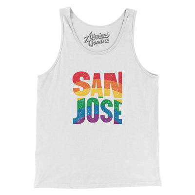 San Jose California Pride Men/Unisex Tank Top-White-Allegiant Goods Co. Vintage Sports Apparel