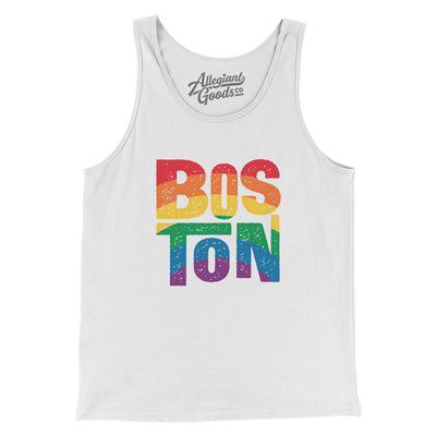 Boston Massachusetts Pride Men/Unisex Tank Top-White-Allegiant Goods Co. Vintage Sports Apparel