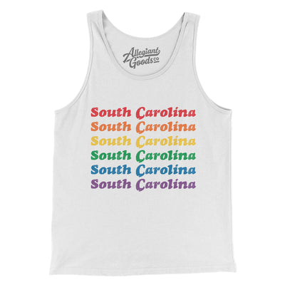 South Carolina Pride Men/Unisex Tank Top-White-Allegiant Goods Co. Vintage Sports Apparel