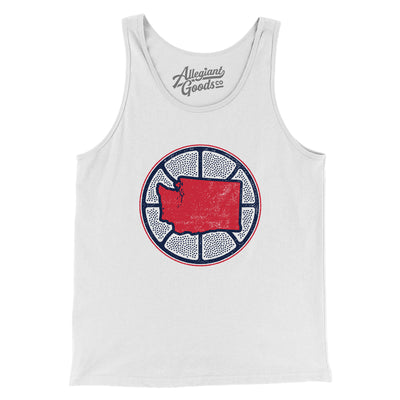 Washington Basketball Men/Unisex Tank Top-White-Allegiant Goods Co. Vintage Sports Apparel