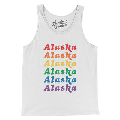 Alaska Pride Men/Unisex Tank Top-White-Allegiant Goods Co. Vintage Sports Apparel