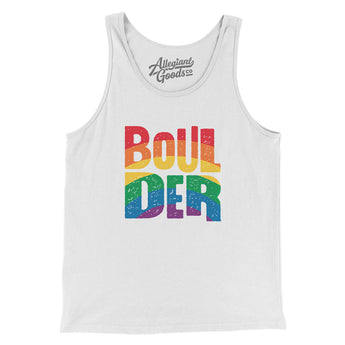 Boulder Colorado Pride Men/Unisex Tank Top-Allegiant Goods Co. Vintage Sports Apparel