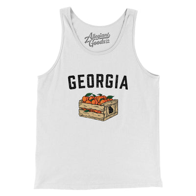 Georgia Peach Crate Men/Unisex Tank Top-White-Allegiant Goods Co. Vintage Sports Apparel