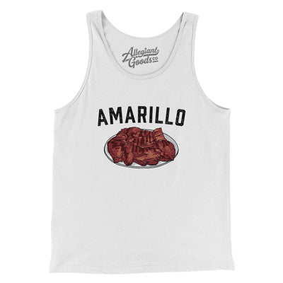 Amarillo Steak Men/Unisex Tank Top-White-Allegiant Goods Co. Vintage Sports Apparel
