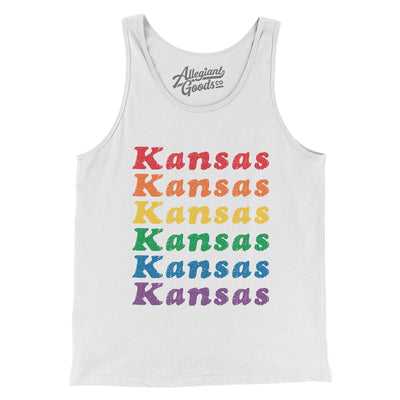 Kansas Pride Men/Unisex Tank Top-White-Allegiant Goods Co. Vintage Sports Apparel
