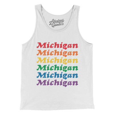 Michigan Pride Men/Unisex Tank Top-White-Allegiant Goods Co. Vintage Sports Apparel