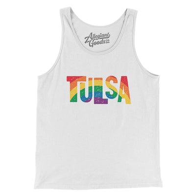 Tulsa Oklahoma Pride Men/Unisex Tank Top-White-Allegiant Goods Co. Vintage Sports Apparel