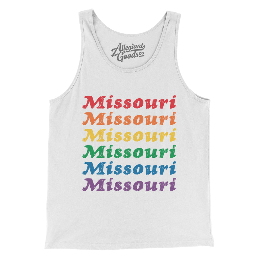 Missouri Pride Men/Unisex Tank Top-White-Allegiant Goods Co. Vintage Sports Apparel