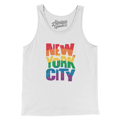 New York City Pride Men/Unisex Tank Top-White-Allegiant Goods Co. Vintage Sports Apparel