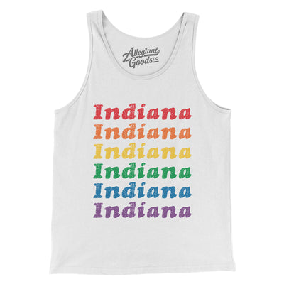 Indiana Pride Men/Unisex Tank Top-White-Allegiant Goods Co. Vintage Sports Apparel