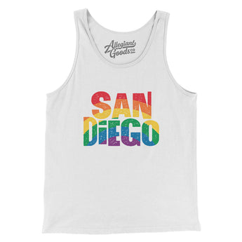 San Diego California Pride Men/Unisex Tank Top-White-Allegiant Goods Co. Vintage Sports Apparel