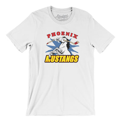 Phoenix Mustangs Hockey Men/Unisex T-Shirt-White-Allegiant Goods Co. Vintage Sports Apparel