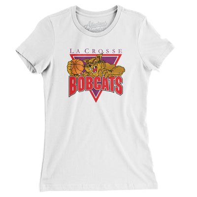 La Crosse Bobcats Basketball Women's T-Shirt-White-Allegiant Goods Co. Vintage Sports Apparel
