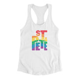 St. Petersburg Florida Pride Women's Racerback Tank-White-Allegiant Goods Co. Vintage Sports Apparel