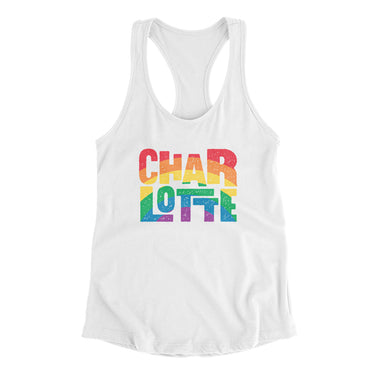 Charlotte North Carolina Pride Women's Racerback Tank-Allegiant Goods Co. Vintage Sports Apparel