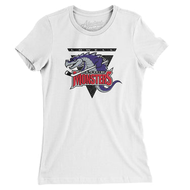 Lowell Lock Monsters Hockey Women's T-Shirt-Allegiant Goods Co. Vintage Sports Apparel