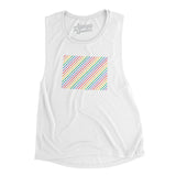 Colorado Pride State Flowey Scoopneck Muscle Tank-White-Allegiant Goods Co. Vintage Sports Apparel