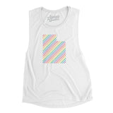 Utah Pride State Flowey Scoopneck Muscle Tank-White-Allegiant Goods Co. Vintage Sports Apparel