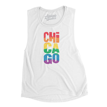 Chicago Illinois Pride Women's Flowey Scoopneck Muscle Tank-Allegiant Goods Co. Vintage Sports Apparel