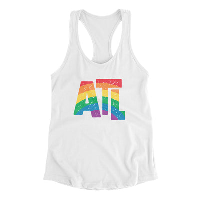 Atlanta Georgia Pride Women's Racerback Tank-White-Allegiant Goods Co. Vintage Sports Apparel