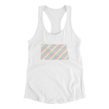 North Dakota Pride State Women's Racerback Tank-White-Allegiant Goods Co. Vintage Sports Apparel