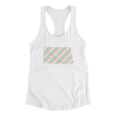 North Dakota Pride State Women's Racerback Tank-White-Allegiant Goods Co. Vintage Sports Apparel