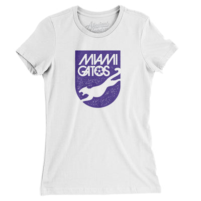Miami Gatos Soccer Women's T-Shirt-White-Allegiant Goods Co. Vintage Sports Apparel