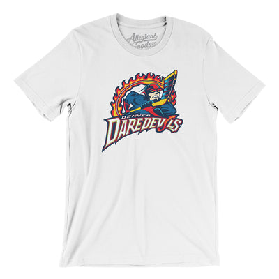 Denver Daredevils Roller Hockey Men/Unisex T-Shirt-White-Allegiant Goods Co. Vintage Sports Apparel