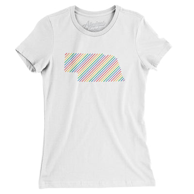 Nebraska Pride State Women's T-Shirt-White-Allegiant Goods Co. Vintage Sports Apparel