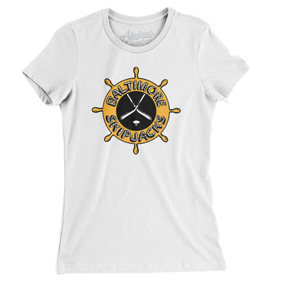 Baltimore Skipjacks Hockey Women's T-Shirt-White-Allegiant Goods Co. Vintage Sports Apparel
