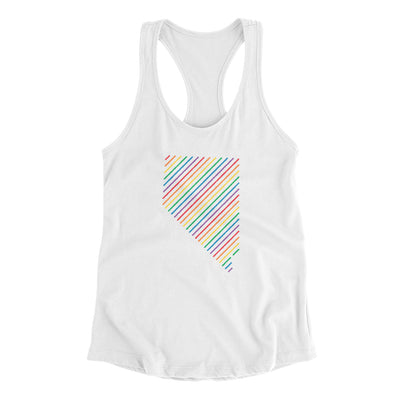 Nevada Pride State Women's Racerback Tank-White-Allegiant Goods Co. Vintage Sports Apparel