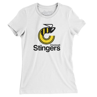Cincinnati Stingers Hockey Women's T-Shirt-White-Allegiant Goods Co. Vintage Sports Apparel