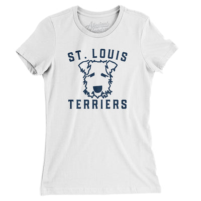 St. Louis Terriers Baseball Women's T-Shirt-White-Allegiant Goods Co. Vintage Sports Apparel