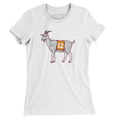 GOAT #12 Women's T-Shirt-White-Allegiant Goods Co. Vintage Sports Apparel