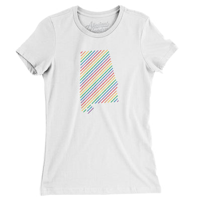 Alabama Pride State Women's T-Shirt-White-Allegiant Goods Co. Vintage Sports Apparel
