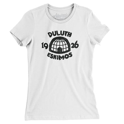 Duluth Eskimos Football Women's T-Shirt-White-Allegiant Goods Co. Vintage Sports Apparel