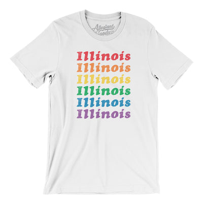 Illinois Pride Men/Unisex T-Shirt-White-Allegiant Goods Co. Vintage Sports Apparel