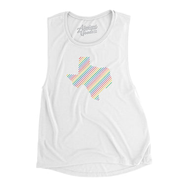 Texas Pride State Flowey Scoopneck Muscle Tank-Allegiant Goods Co. Vintage Sports Apparel