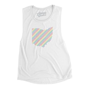 Ohio Pride State Flowey Scoopneck Muscle Tank-Allegiant Goods Co. Vintage Sports Apparel