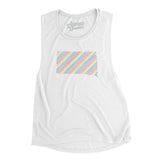 South Dakota Pride State Flowey Scoopneck Muscle Tank-White-Allegiant Goods Co. Vintage Sports Apparel