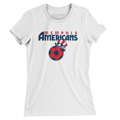 Memphis Americans Soccer Women's T-Shirt-White-Allegiant Goods Co. Vintage Sports Apparel