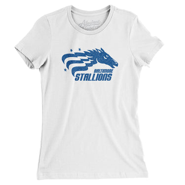 Baltimore Stallions Football Women's T-Shirt-Allegiant Goods Co. Vintage Sports Apparel