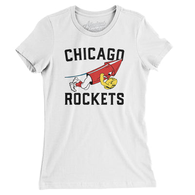Chicago Rockets Football Women's T-Shirt-White-Allegiant Goods Co. Vintage Sports Apparel