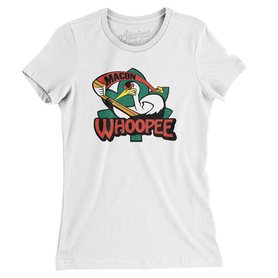 Macon Whoopee Hockey Women's T-Shirt-White-Allegiant Goods Co. Vintage Sports Apparel