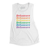 Delaware Pride Women's Flowey Scoopneck Muscle Tank-Allegiant Goods Co. Vintage Sports Apparel